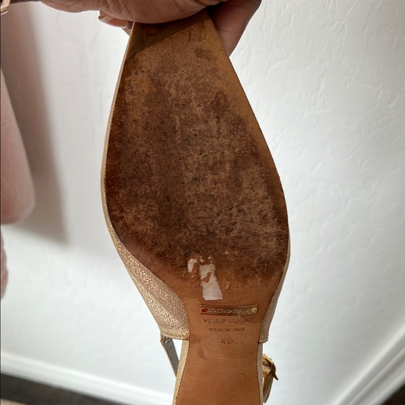 Elegant Gold Slingback Heels